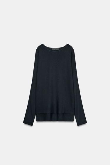 Zara Длинный свитер свободного кроя купить с доставкой.