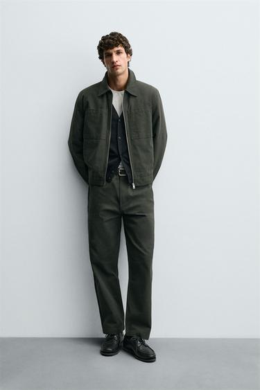 Zara Брюки из рельефной ткани CANVAS купить с доставкой.