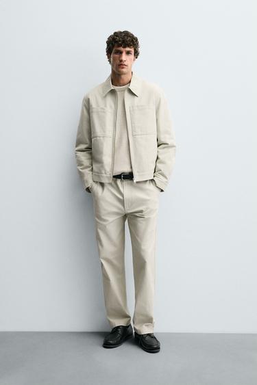 Zara Брюки из рельефной ткани CANVAS купить с доставкой.