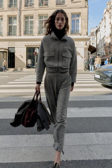 Zara Брюки с узором «гусиная лапка» и бантами купить с доставкой.