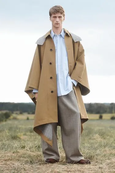 Пончо LIMITED EDITION с контрастной клеткой и водоотталкивающей отделкой- Заказать в России