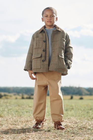 Zara Пальто из флиса с принтом из шерсти, ограниченной серией