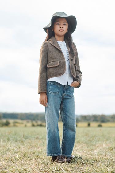 Zara Укороченный жакет-блейзер в мелкую клетку из ограниченной коллекции