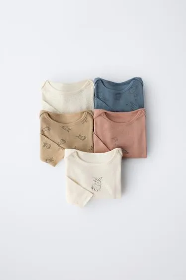 Набор из пяти боди с животными