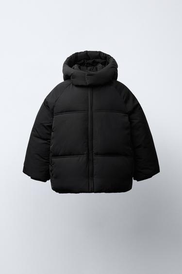 Zara Водонепроницаемое стеганое пальто с капюшоном