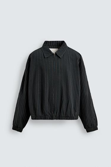 Zara Куртка из рельефной ткани в полоску
