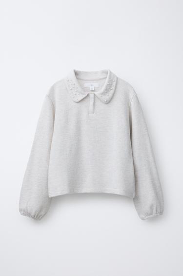 Zara Поло SOFT TOUCH с бусинами