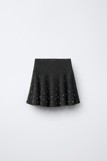 Zara Юбка SOFT TOUCH с жемчугом купить с доставкой.