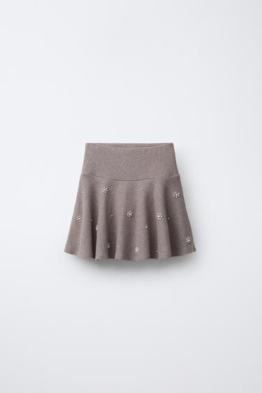Zara Юбка SOFT TOUCH с жемчугом купить с доставкой.
