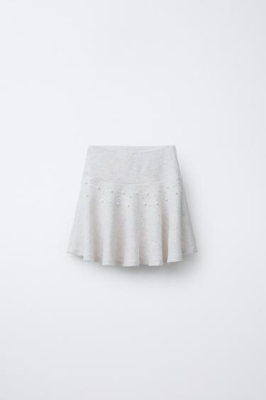 Zara Юбка из мягкой ткани с бусинами купить с доставкой.