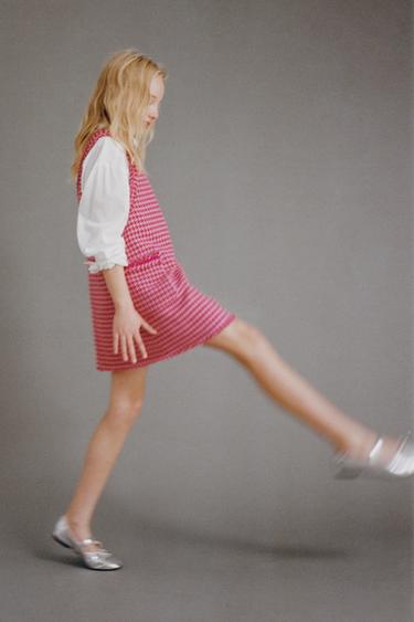 Zara Сарафан с рельефным узором и бахромой