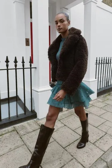 Куртка из искусственной овчины- Заказать в России