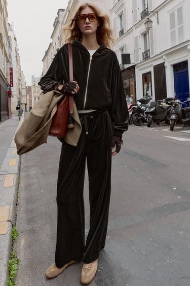 Zara Бархатная куртка с капюшоном