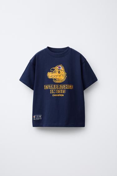 Zara Футболка с принтом «крокодил» CHAMPION ® X ZARA