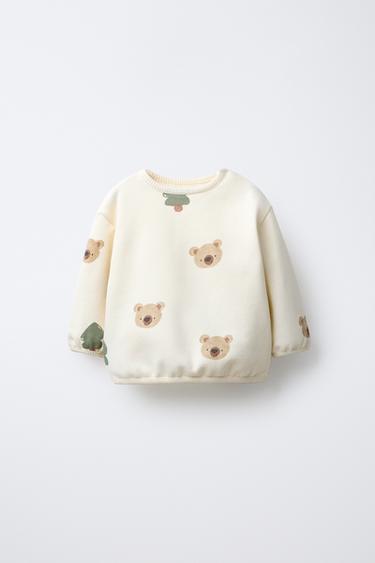 Zara Толстовка с принтом «лес и медведь»
