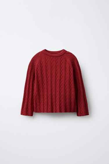 Zara Свитер с узором «косы» купить с доставкой.