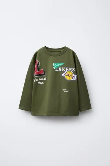 Лонгслив с принтом LOS ANGELES LAKERS NBA- Заказать в России