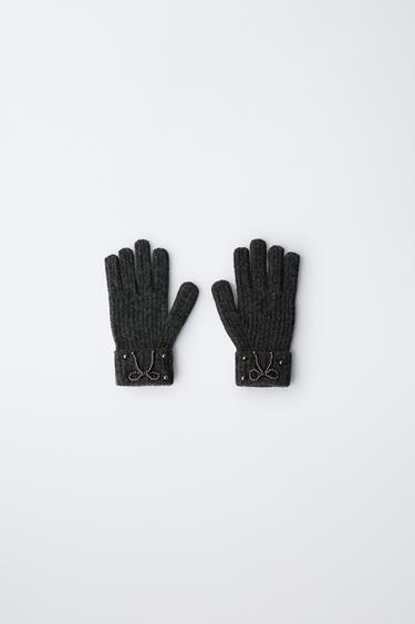 Zara Вязаные перчатки с бусинами