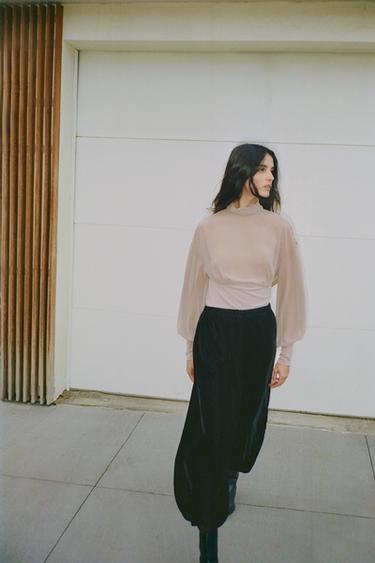 Zara Бархатные брюки-шаровалы