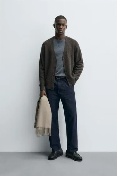 Кардиган свободного кроя из шерстяной смеси- Заказать в России