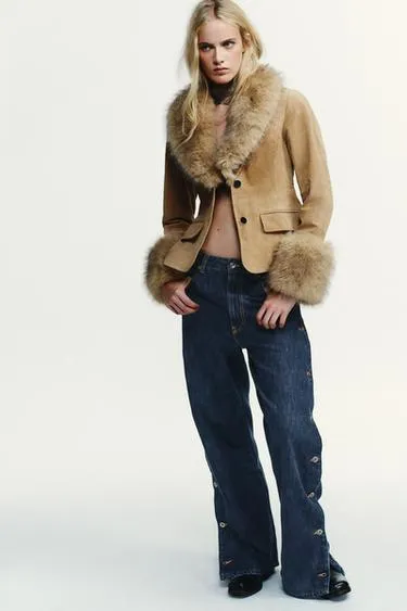 Облегающий блейзер из 100% замши овчины- Заказать в России