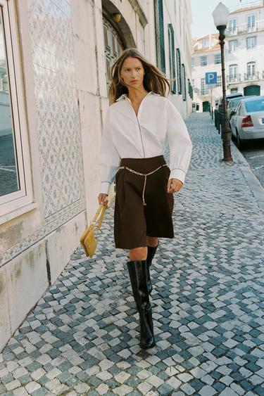 Zara Бермуды с ремнем