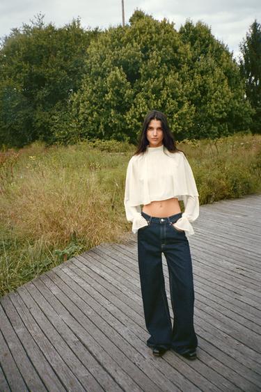 Zara Топ из жоржета с накидкой