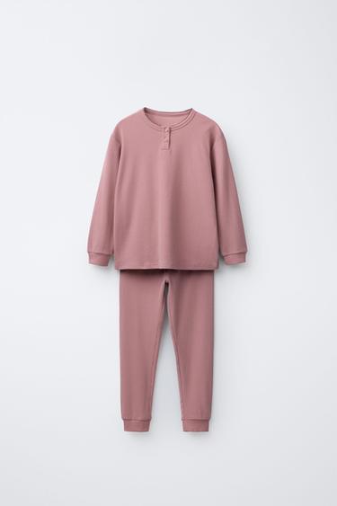 Zara 2-6 лет/однотонная пижама в рубчик