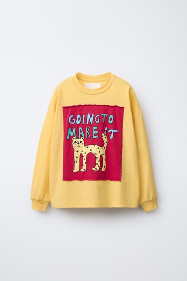 Zara Футболка с нашивкой «тигр»