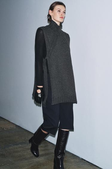 Zara Жилет из шерсти с открытурками