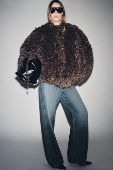 Zara Пальто из искусственного меха коллекции ZARA WOMAN