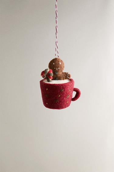 Zara Рождественский подвес из фетра в виде красной кружки