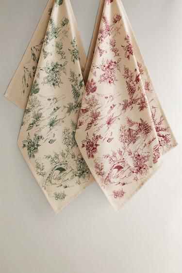 Zara Набор хлопковых рождественских полотенец для чая с домиком на деревенской местности (набор из 2 шт.) купить с доставкой.