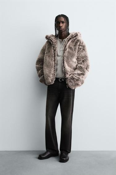 Zara Куртка из искусственного меха с капюшоном купить с доставкой.