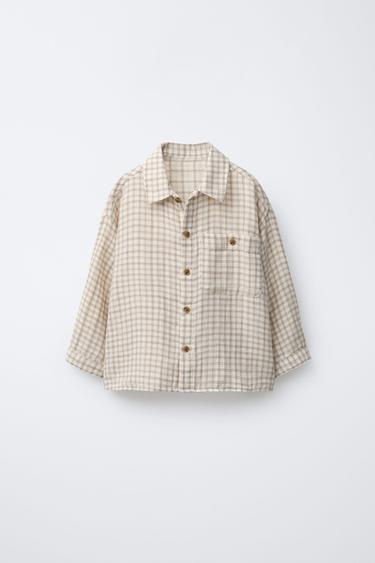 Zara Рубашка в клетку с карманом купить с доставкой.