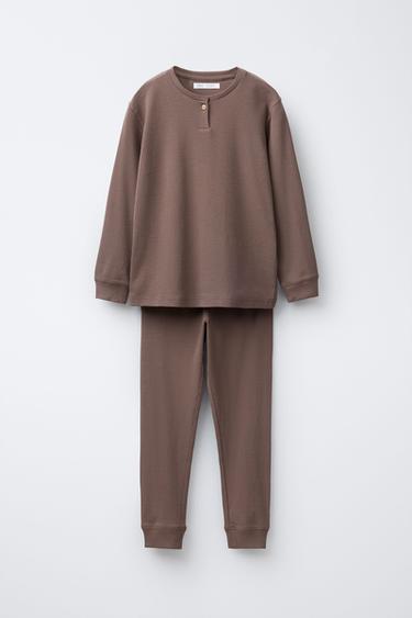 Zara 6-14 лет/однотонная пижама в рубчик