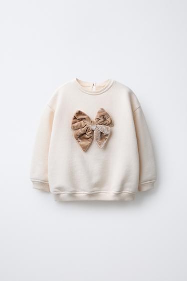 Zara Толстовка с бантом из вельвета купить с доставкой.