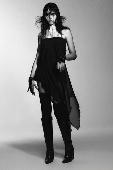 Zara Комбинированный топ без бретелей