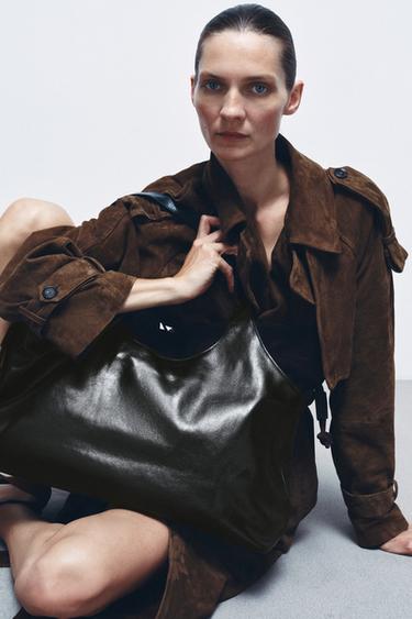 Zara Кожаная сумка-шопер MAXI LIMITED EDITION купить с доставкой.
