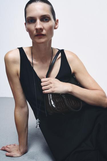 Zara Кожаная сумка с плечевым ремнем LIMITED EDITION купить с доставкой.