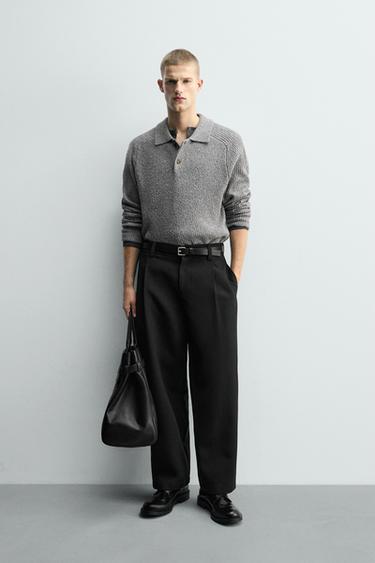 Zara Поло из трикотажа букле купить с доставкой.
