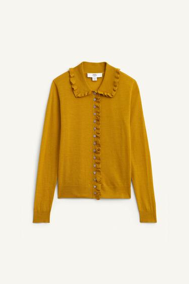 Zara Пиджак LIMITED EDITION с оборками из 100% шерсти