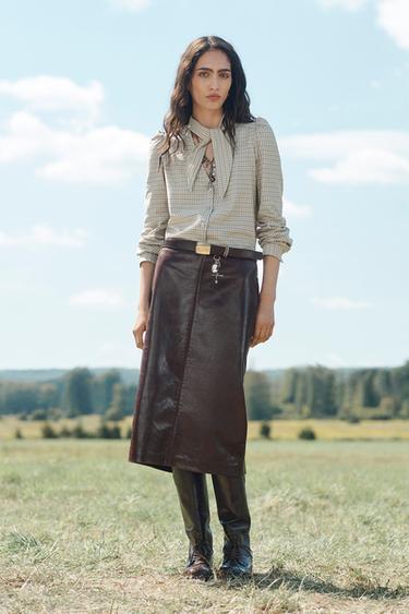 Zara Кожаные ботинки до колена LIMITED EDITION в стиле броги