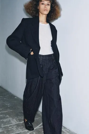 Джинсы ZW COLLECTION BALLOON в полоску со средней посадкой