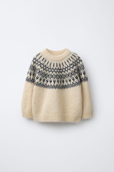 Zara Жаккардовый свитер из шерсти и альпаки