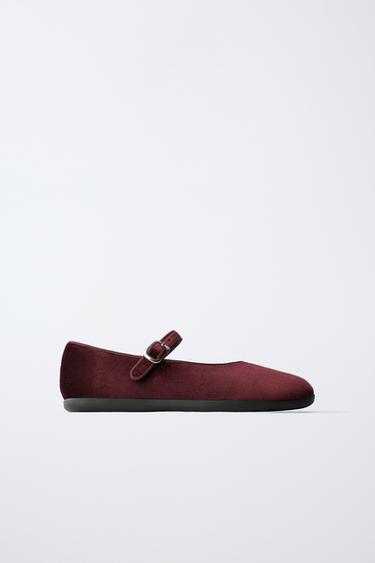 Zara Вельветовые балетки