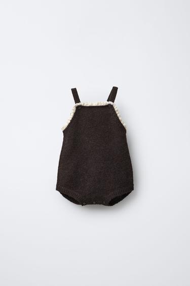 Zara Вязаный комбинезон с кружевом и шерстью купить с доставкой.