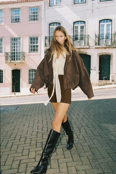 Zara Комбинированный короткий комбинезон с завязкой купить с доставкой.