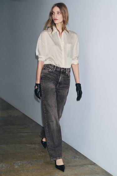 Zara Джинсы ZW COLLECTION прямого кроя с высокой посадкой
