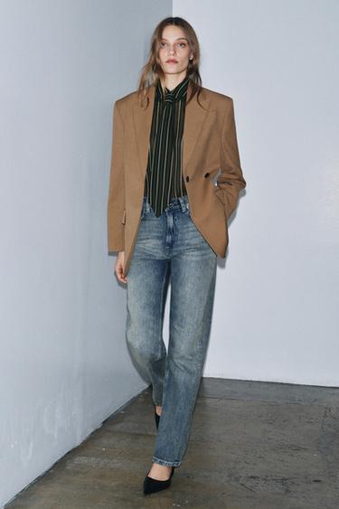 Zara Джинсы ZW COLLECTION прямого кроя с высокой посадкой